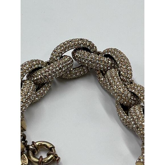 J. Crew Gold tone Chainlink Bracelet with PAVE Crystals‎ - Picture 3 of 12